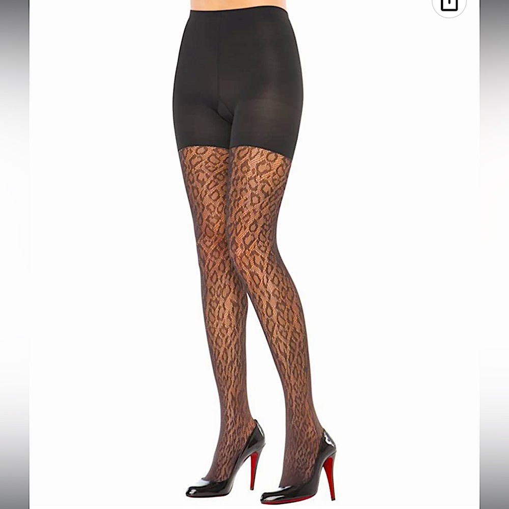 SPANX Uptown Animal Print Tight-End Tights sz S